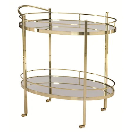 Serving Cart with Mirrored Glass